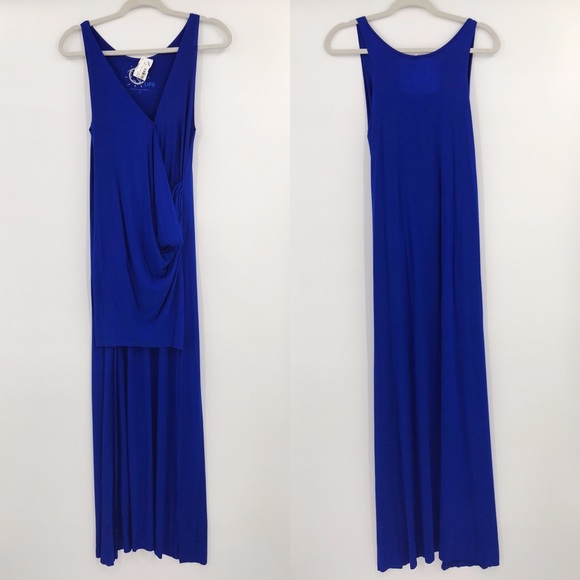 β¨HPβ¨ Blue Life High Low Maxi Midi Cut Out Wrap Dress XS - Picture 4 of 9